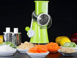 TableTop Drum Grater – 3-in-1 Manual Vegetable Cutter, Slicer & Grater (Random Color)