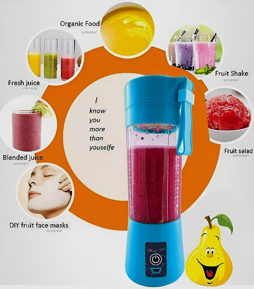 Portable Mini 6-Blade Juicer Blender – USB Rechargeable Smoothie Cup (380ml)