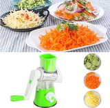 TableTop Drum Grater – 3-in-1 Manual Vegetable Cutter, Slicer & Grater (Random Color)