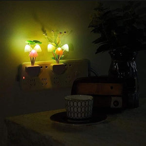 Mushroom LED Night Light – Dusk to Dawn Sensor Flower Lamp for Bedroom & Kids Room