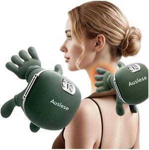 Human Hand Style Heated Neck & Shoulder Massager – Wireless 4D Deep Tissue Finger Pressure