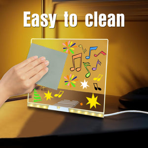 LED Light-Up Writing Board – Colorful Acrylic Message Pad with Stand & Erasable Pens