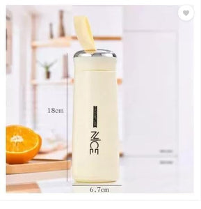 BPA-Free Glass Water Bottle – 400ml Portable Tumbler with Protective Shell (Random Color)