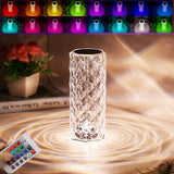 Crystal Rose Diamond Lamp – 16 Colors Changing LED Touch Lamp with Remote & USB Charging